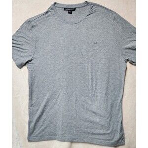 Michael Kors Men Size Medium Gray Short Sleeve Cotton Polyester T Shirt